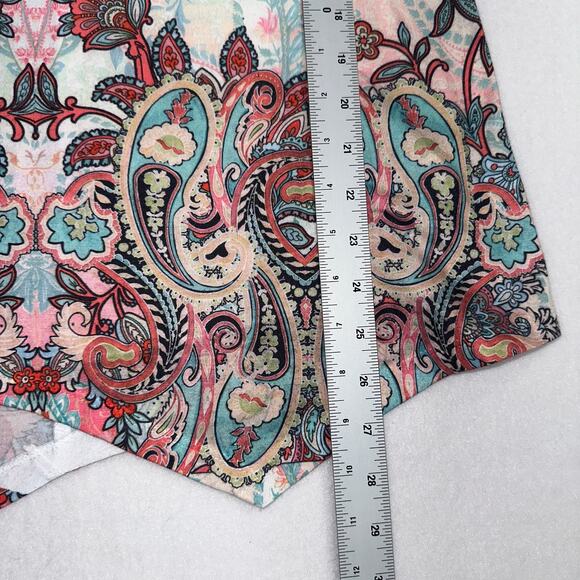 World Unity Cold Shoulder Paisley Print Boho Top Size XL Multi Soft Knit Blouse - Picture 10 of 13